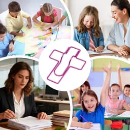 Pen Clips - Houders Notitieboek - Bureau Organisatie - Roestvrijstalen Grip - 10 Stuks - Roze — thumbnail 4