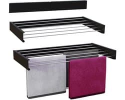 Dailygoods- Droogrek 6 m opvouwbaar - Wanddroogrek - Ruimtebesparend - Aluminium - Compact 100 x 10 x 50 cm - Stijlvol ontwerp - Wasrek