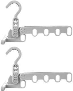 Dailygoods- Opvouwbaar Droogrek - 2 Stuks - Kledinghangers - Ruimtebesparend - Draagbaar - Hoogwaardig ABS - 5 Gaten - Kledinghanger — thumbnail 1