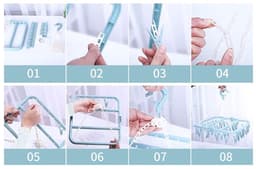 Dailygoods- Washanger Winddicht - Opvouwbaar Droogrek - 32 Clips met Antisliptanden - Lichtgewicht Hanger - Geschikt voor Camping - Ruimtebesparend Ontwerp - Waslijn — thumbnail 3