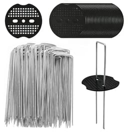 Dailygoods- Onkruidvlieshaken 60 stuks - Grondankers - U-vormige Haringen - Verzinkte Stalen Palen - Bufferschijven 150 x 40 mm - Duurzaam en Herbruikbaar — thumbnail 1