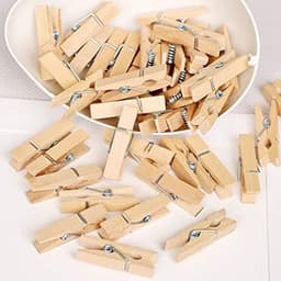 Houten Kledinghangers - Mini Knijpers - Foto's Ophangen - Natuurlijk Hout - 100 Stuks - Natuurlijk — thumbnail 1