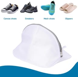 Set van 2 herbruikbare schoenwaszakken met gaasfilterlaag – Geschikt voor de wasmachine – Geschikt voor sneakers, bh's, enz. – 42 x 24 x 24 cm – Grijs — thumbnail 4