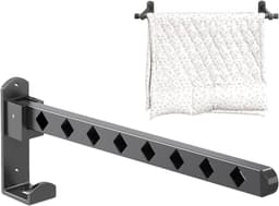 Wandgemonteerd Droogrek - Koolstofstaal - Ruimtebesparend Ontwerp - Eenvoudige Installatie - Voor Badkamer en Balkon — thumbnail 3
