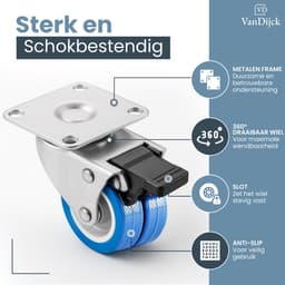 VanDijck Wasmachine Verhoger - 4 Wielen 4 Poten - Verstelbaar 56-91 cm - Max 400 kg — thumbnail 3