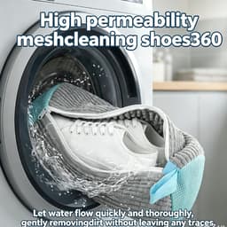 wasmachine, 2 stuks, schoenwaszak, schoenenzak, waszak, schoenenwasnet, 360° reinigingspluisje, schoenborstel, schoenenzak voor wasmachine en droger — thumbnail 5