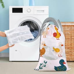 Witte Waszak - Laundry Bag Opbergtas - Kleding Wassen - Mesh Voering - 61 x 61 x 91 cm — thumbnail 2