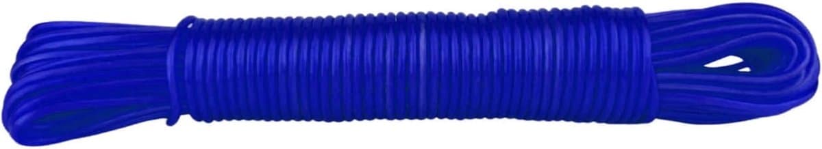 HOME - 20 meter waslijn Cristal scheurvaste waslijn voor huishouden, tuin en camping, robuust wastouw van polyester kern en kunststof ommanteling, transparant blauw — afbeelding 1