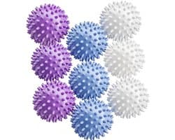 SnelShoppen - 9 stuks droogballen voor wasmachine, wasballen voor zachte vezelverzorging, rimpelvermindering, pluisvang, versneld drogen, langdurig ge