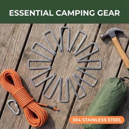 SnelShoppen - 20 Stuks Grondankers 2.5 mm x 100 mm U-vormige Sterke Tuin Pegs van Gegalvaniseerd Staal voor Grond, Tuin, Kunstgras en Onkruiddoek — thumbnail 5