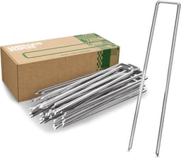 SnelShoppen - Gardengloss Anti-Roest Stalen Grondankers voor Extreem Harde Bodem (100 Stuks) - 200mm Lang, 25mm Breed, Ø 3.8mm - Perfect voor Tuin, Ca — thumbnail 1
