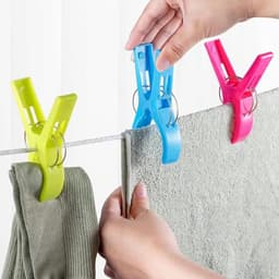 TOVBMUP Clips - Kleurrijk - Strandlakenclips - Plastic clips - Kledingclips - Voor kleding, handdoeken, badhanddoeken, dekens - Verpakking van 8 — thumbnail 3
