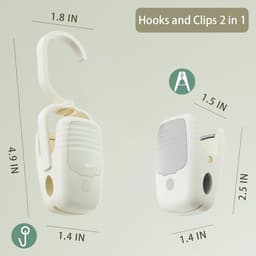Washaken Clip - Washaken met klemmen - kleerhangers voor sokken - Drooghaak voor kleding - Sterke plastic wasknijpers - draagbare antislip plastic hangers clips - met 360 graden draaibare haak - Veelzijdig - 9stuks — thumbnail 2