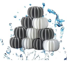 Daity 50-pack - Herbruikbare anti-klit wasballen voor wasmachines - siliconen stoomdrogerballen (grijs en wit) — thumbnail 1
