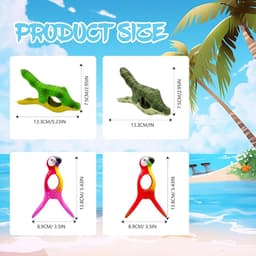 Draagbare wasknijpers voor strandligstoel - 8 stuks unieke dierenvormen - Sterke hechting - Kleurrijke en duurzame ABS-kunstofklemmen - Handdoeken deken jas kleding — thumbnail 2