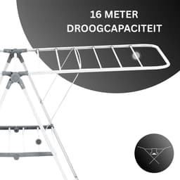 DailySupplies® Droogmolen met Voet voor Camping & Thuis - Wasrek Staand - Droogrek Inklapbaar - Wit — thumbnail 5