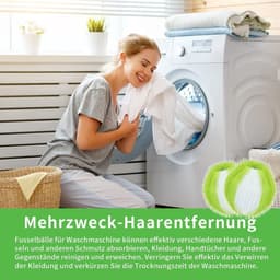 12 Stuk Wasmachine voor het verwijderen van dierenhaar - Herbruikbare pluizenbalwasser - Wasmachine voor het opvangen van haar - Reinigingsballen voor dierenhaar - Wasmachine voor het verwijderen van pluizen voor kleding en beddengoed - Groen — thumbnail 4