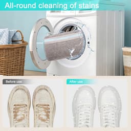 Schoenenwaszak - Wasmachine schoenenwaszak - Grijze schoenenwaszak - Vervormingsbestendige schoenenzak - Herbruikbare schoenenwaszak - Ritssluiting en ophanglus - Past op de meeste schoenen — thumbnail 4