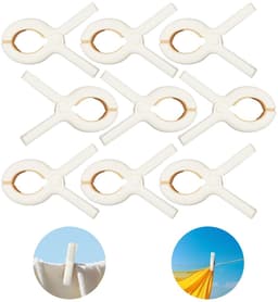 Grote wasknijperset - antislip en windbestendig - set van 9 - wit — thumbnail 2