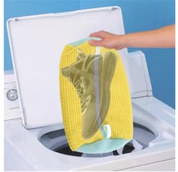 WNHB® Schoenwaszak met 360 Graden Reinigingsborstel - Herbruikbaar Wasnet voor Schoenen - Beschermhoes voor Wasmachine - Geel — thumbnail 3