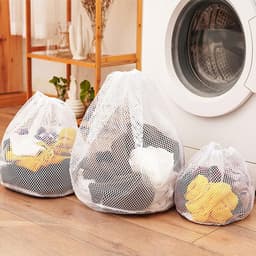 Waszakkenset 3 stuks (30x40 cm) - Herbruikbare en duurzame polyester zakken - met trekkoord - beschermen shirts, sokken en ondergoed in de wasmachine — thumbnail 3