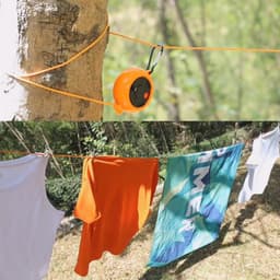 Extendable Clothes Line for Camping (10 m with Hand Crank) - Portable Cord Compact Accessory for Camping Travel and Garden — thumbnail 2