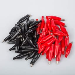 JGS Premium - 60 stuks 1.4" Zilveren Krokodillenklemmen met Rode/Zwarte Isolatiehoes voor Laboratorium Testen. — thumbnail 1