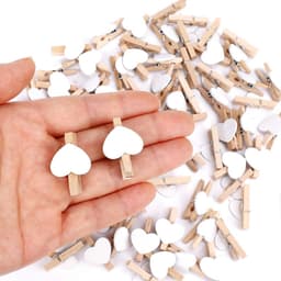 Houten wasknijpers 100 stuks minivormig met 30 meter jute voor fotokaarten decoratie scrapbooking — thumbnail 5