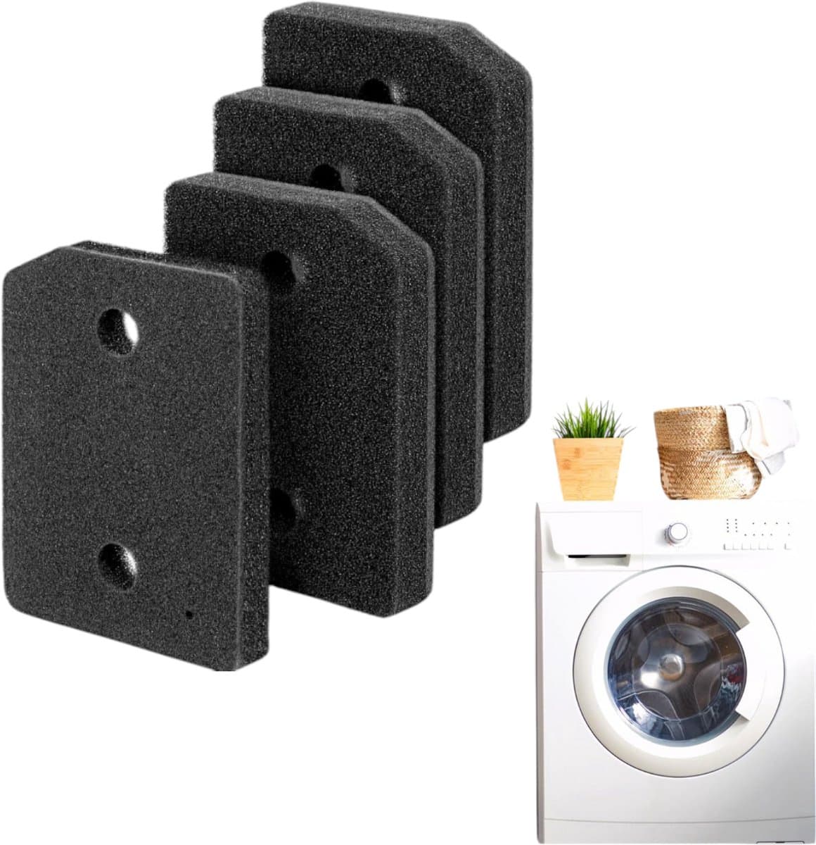 4 stuks- Droger Filter Sponsfilter - voor Miele 9164761 Warmtepompdroger - 207 x 157 x 30 mm Droger Pluizenfilter Sponsfilter - voor Wasdrogers - Basisfilter - mat zwart - Drogeronderdelen — afbeelding 1