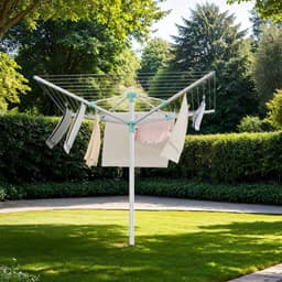 Waslijn – In hoogte verstelbaar – Voor tuin – Met wasknijpers — thumbnail 1