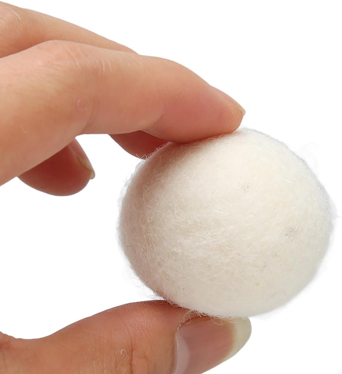 Elkuaie Wollen Droogballen - Kortere Drogingsduur en Minder Static - 6 Stuks - Voor Gezinnen - Wit-6cm — afbeelding 1