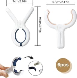 Strandhanddoekclips 6 stuks - Winddichte kunststof wasknijpers voor zware handdoeken en wasgoed — thumbnail 5