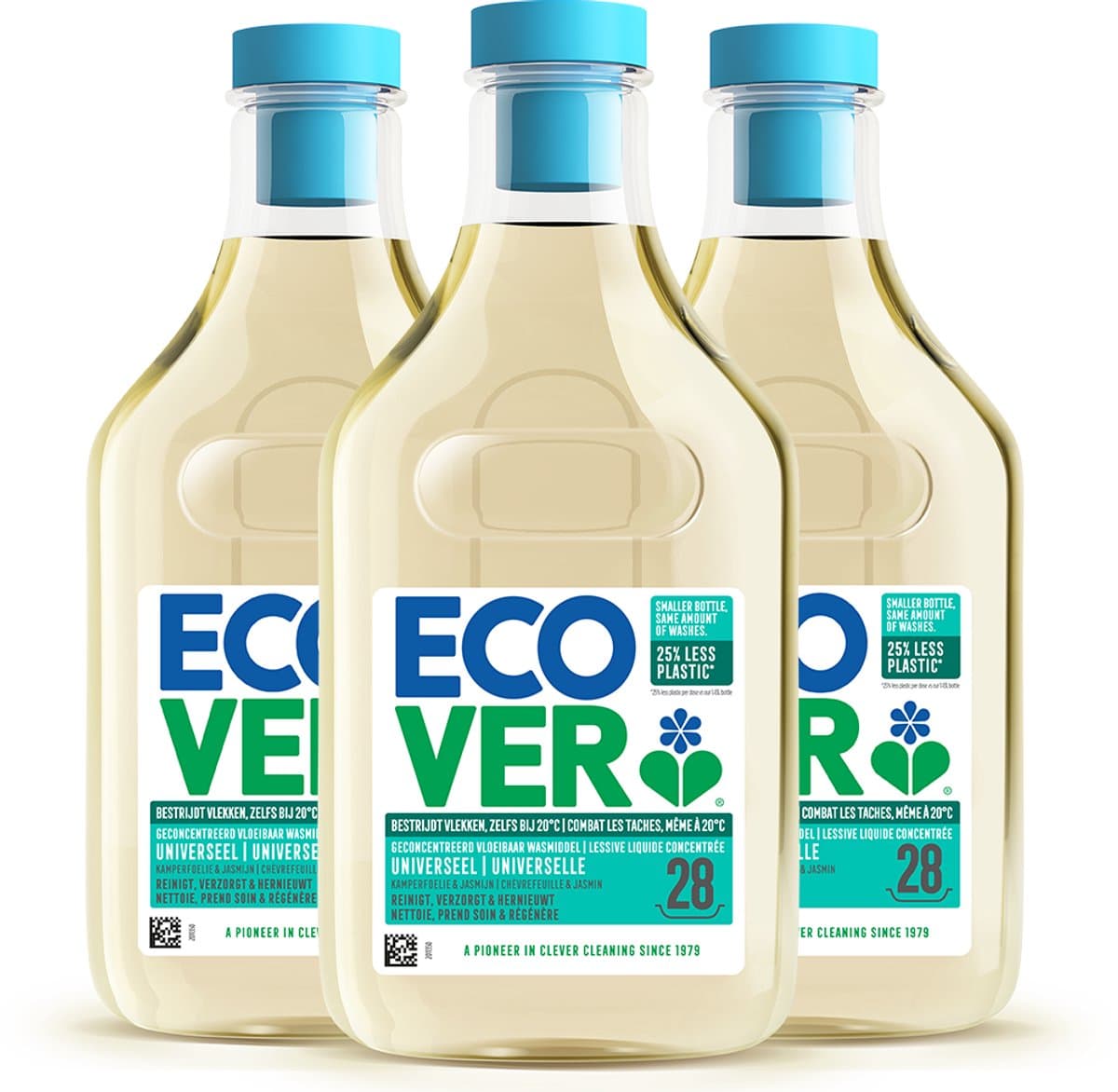 Ecover - Vloeibaar Wasmiddel Universal - Voordeelverpakking 3 x 1 L - 84 wasbeurten - Plantaardig & Biologisch afbreekbaar - Krachtige reiniging bij 20°C - Frisse geur — afbeelding 1