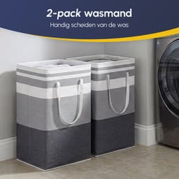 Wasmand 2 Pack - 75L - Opvouwbaar - Wassorteerder - Wasmanden - Opvouwbare Wasmand - Laundry Basket — thumbnail 2