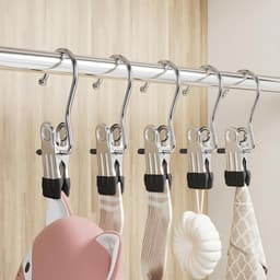 20 metalen wasknijpers - broekclips - droogclips - sokkenclips - kledinghangers zonder resten - roestvrij staal - multifunctionele antislip wasknijpers - geschikt voor het ophangen van kleding, sokken, broeken en schoenen, zwart — thumbnail 5