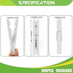 100 Stuks Houten Wasknijpers - Witte Kledingspelden voor Ambacht en Foto's - 7,9 cm — thumbnail 5