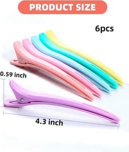6 Stuks Professionele Krokodillenklemmen voor Haarstyling - Antislip & Zonder Plooi — thumbnail 5