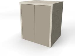 Wastafelmeubel voor Wasmachine of Droger - Houten Kast met 2 Deuren - Ruimtebesparend — thumbnail 4