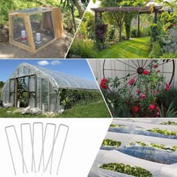 20 stuks - U-vormige grondnagels - gazonfolienagels - tentnagels voor buiten - grondzeilnagels voor tuin - gegalvaniseerde stalen nagels - 15×4×0,3 cm — thumbnail 4