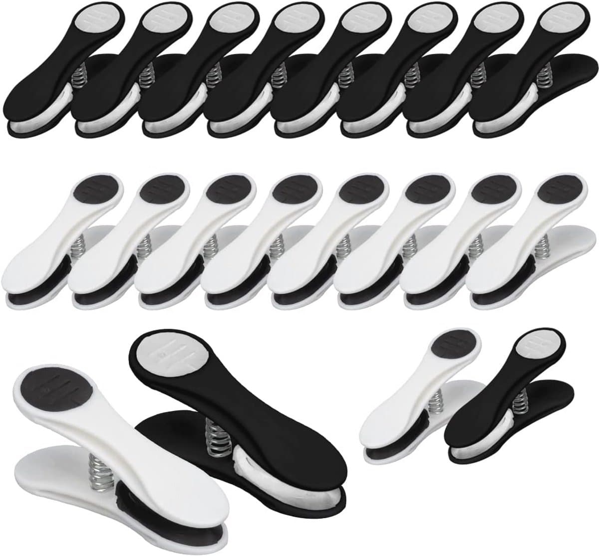 Wasknijpers Set - Kledingclips - Was Drogen - Zachte Grip - 20 Stuks - Zwart Wit — afbeelding 1