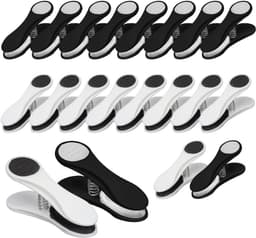 Wasknijpers Set - Kledingclips - Was Drogen - Zachte Grip - 20 Stuks - Zwart Wit — thumbnail 1