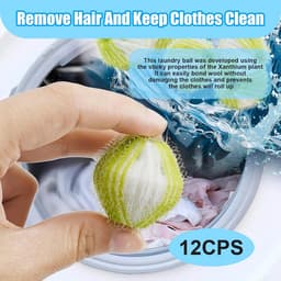 12pcs Dierenhaar Verwijderaar - Wasmachine Magic Balls - Herbruikbare Kat en Hond Haar Verwijderaar voor de Wasmachine — thumbnail 5