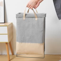 Lexorion Engels -Wasmand - Wasmanden - Wasmand Inklapbaar - Opvouwbare Wasmanden - 36cm x 28cm x 59cm - Ijzeren Pijpenrek — thumbnail 4