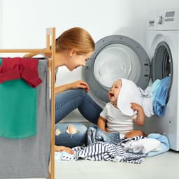 dubbele wasmand - op poten - 2 vakken - 2x 30 liter waszak - bamboe wassorteerder - natuur-grijs — thumbnail 5