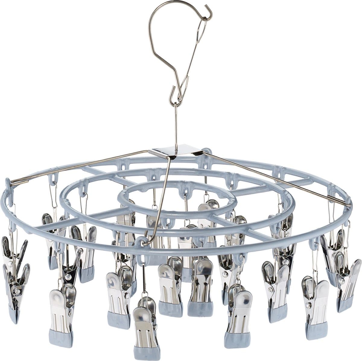 droogcarrousel - met 24 knijpes - rond - sokkendroger - 29 x 33,5 cm — afbeelding 1