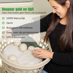 Drogerballen XL - 3 Stuk - Zero Waste - Premium Quality 100 % Newzealands Schapenwool — thumbnail 3