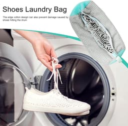 Schoenen wasnet met borstels - waszak voor sneakers 360 graden reiniging - anti-wikkel schoenenzak voor wasmachine en droger — thumbnail 4