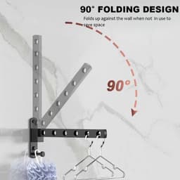 Equivera Wanddroogrek - Wanddroogrek Inklapbaar - Droogrek - Wand Droogrek - Wasrek Hangend - Schuifbaar — thumbnail 4