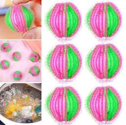 *** 6 stuks Anti-Pluis Wasbal - Nylon Wasmachine Ballen Bollen Wasballen Wasbol Was Bal Ballen Pluisballen - 6 Stuks - van Heble® *** — thumbnail 4