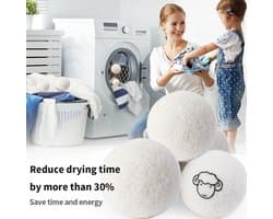 Wollen Drogerballen - 2 Stuks - Wasdrogerballen - Vermindert Droogtijd met 30% - Vermindert Kreukels - Drogerhulpmiddel - Droogballen - Drogergadget - Sneller Drogen - E2.1